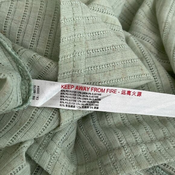 Free People Rosaline Tunic Dress Green Mini Tiered Rope Strap Summer Flowy M - Picture 9 of 13